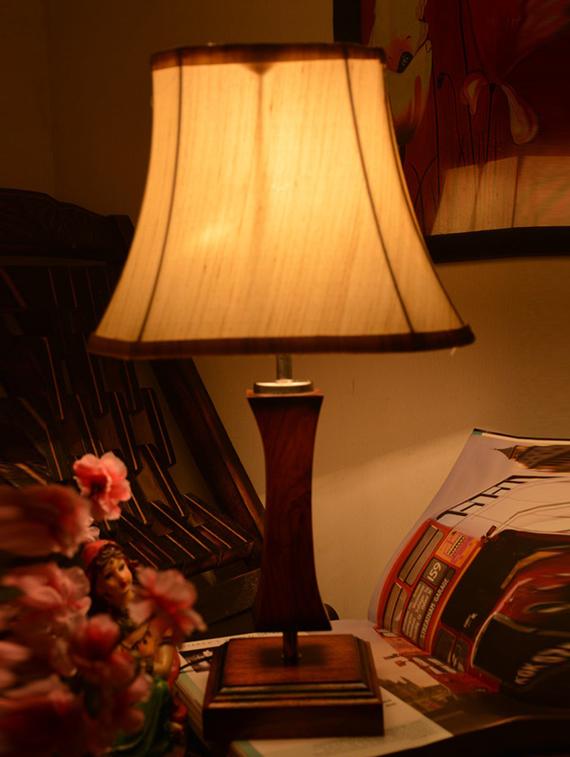 brown and cream wooden table lamp - 9618594 - Zoom Image - 4