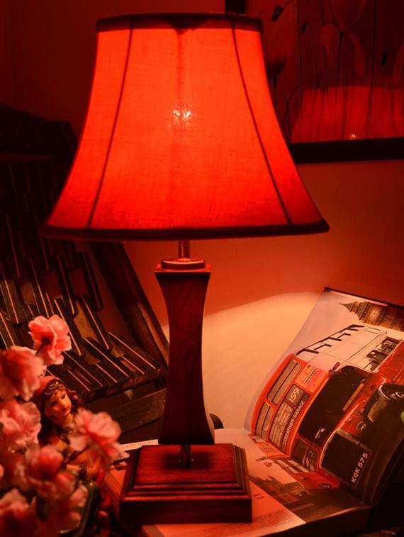 brown and red wooden table lamp - 9618595 - Zoom Image - 1