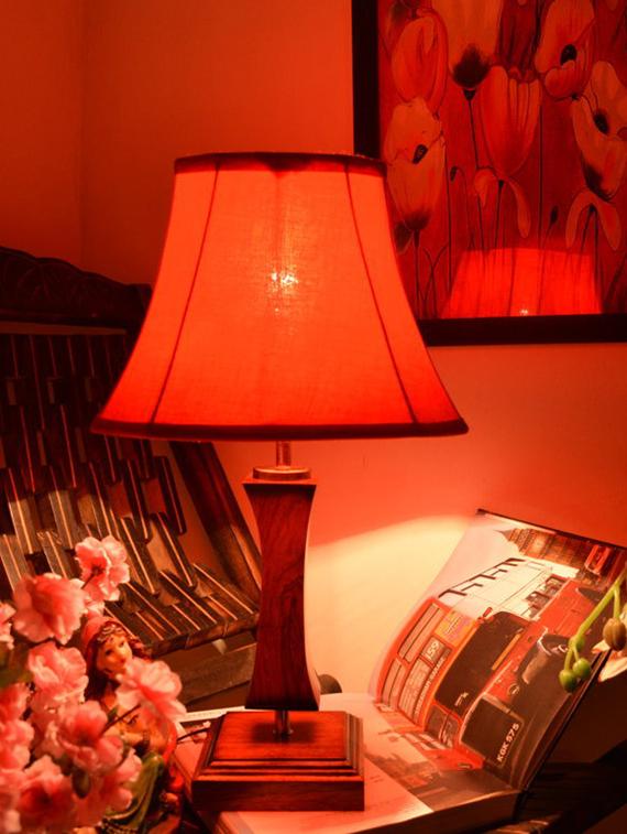 brown and red wooden table lamp - 9618595 - Zoom Image - 3