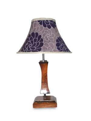 multicolored wooden table lamp with printed shade - 9618598 - Standard Image - 2