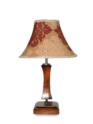 multicolored wooden table lamp with printed shade - 9618599 - Standard Image - 2