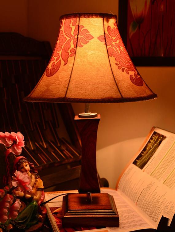 multicolored wooden table lamp with printed shade - 9618599 - Zoom Image - 3