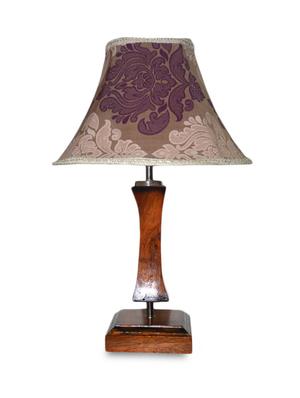 multicolored wooden table lamp with printed shade - 9618601 - Standard Image - 2