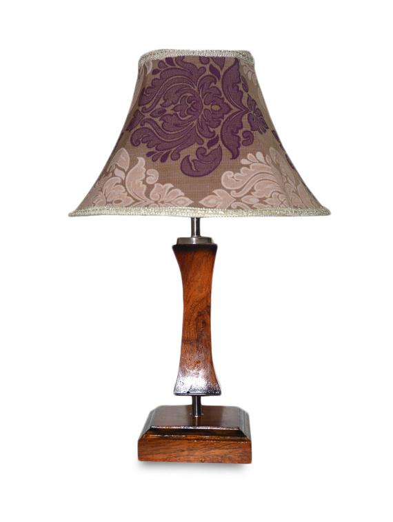 multicolored wooden table lamp with printed shade - 9618601 - Zoom Image - 2