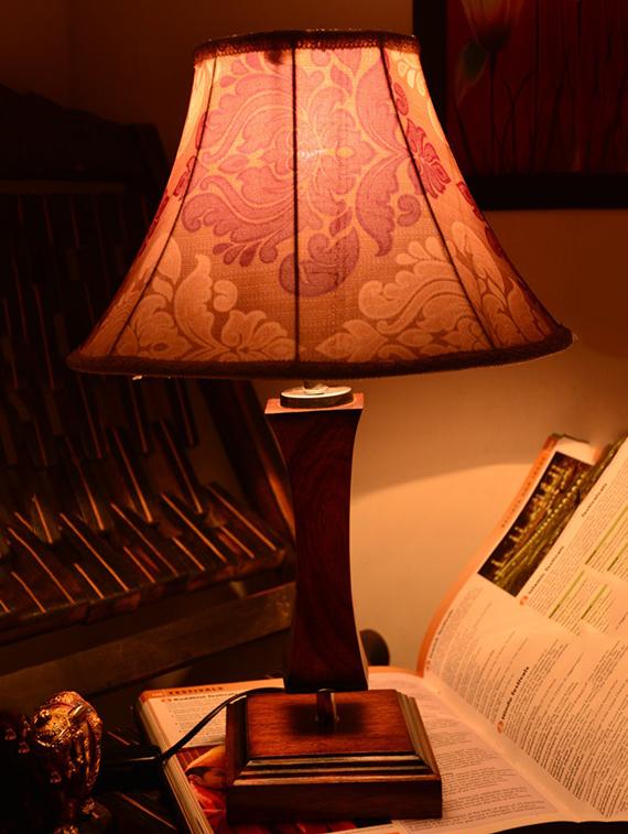 multicolored wooden table lamp with printed shade - 9618601 - Zoom Image - 5