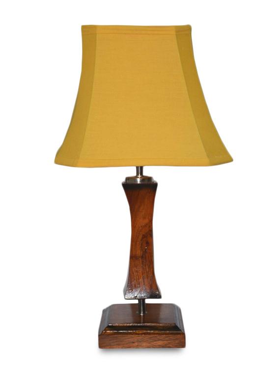 brown and mustard wooden table lamp - 9618603 - Zoom Image - 3