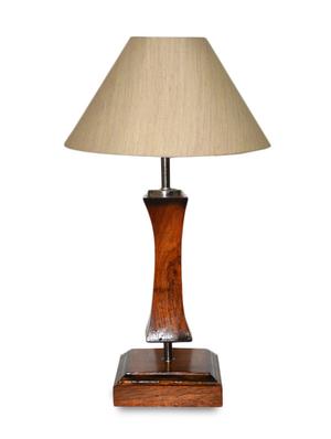 brown and beige wooden table lamp - 9618605 - Standard Image - 2