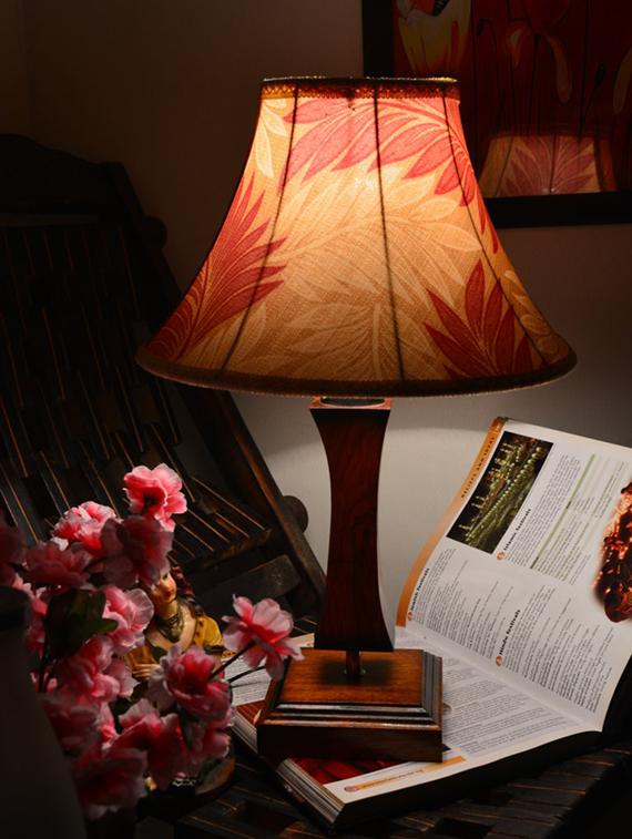 multicolored wooden table lamp with printed shade - 9618612 - Zoom Image - 1