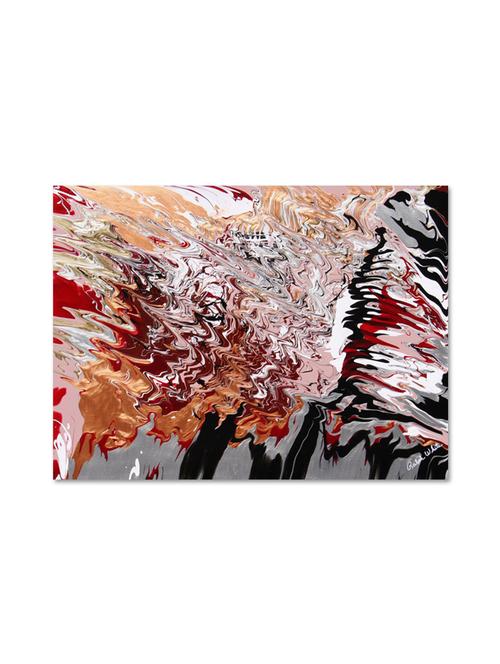 multicolour abstract printed canvas painting with wooden frame - 9618955 - Standard Image - 1