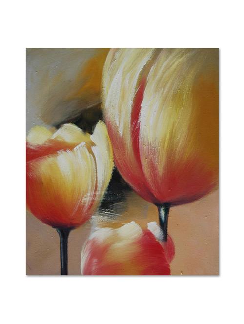 multicolour abstract printed canvas painting with wooden frame - 9618975 - Standard Image - 1