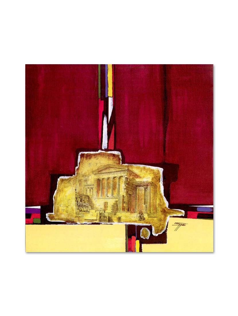 multicolour abstract printed canvas panting - 9619100 - Zoom Image - 1