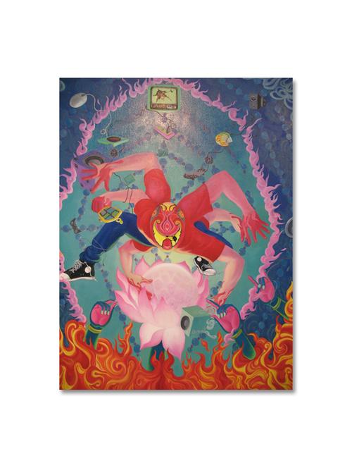 multicolour abstract printed canvas painting - 9619214 - Standard Image - 1