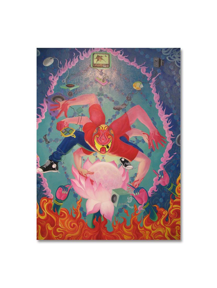 multicolour abstract printed canvas painting - 9619214 - Zoom Image - 1