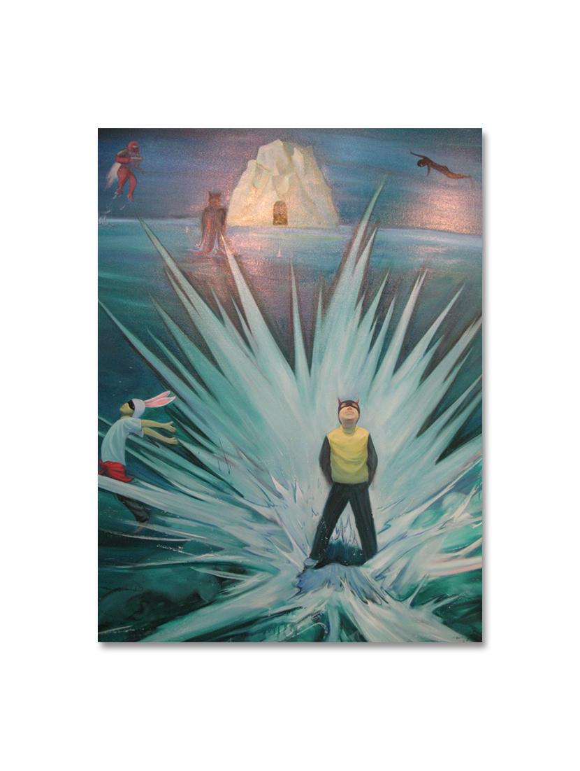 multicolour abstract printed canvas panting - 9619215 - Zoom Image - 1