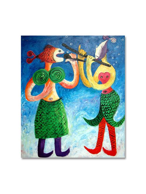 multicolour abstract printed canvas painting - 9619307 - Standard Image - 1