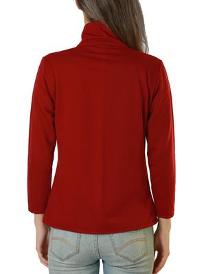 red cotton fleece plain long sleeved jacket - 9632420 - Standard Image - 3
