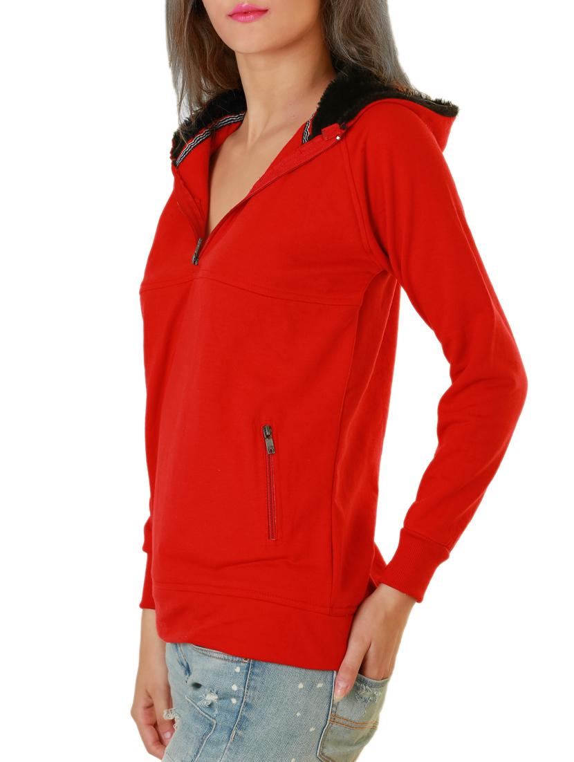 hooded neck zip pocket sweatshirt - 9632429 - Zoom Image - 2