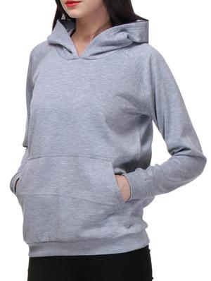 solid grey fleece hoodie sweatshirt - 9632732 - Standard Image - 2