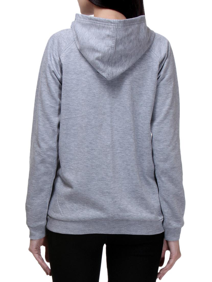 solid grey fleece hoodie sweatshirt - 9632732 - Zoom Image - 3