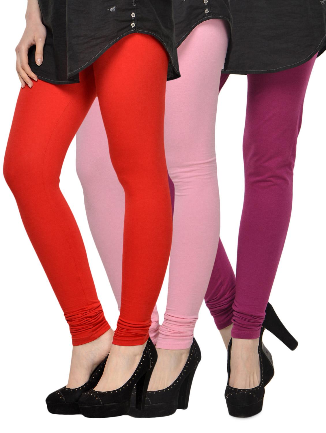 Set of 3 Cotton Lycra Leggings - 963322 - Zoom Image - 1