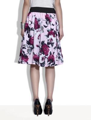 pink floral print polycrepe skirt - 9633921 - Standard Image - 3