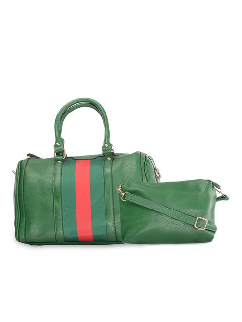 green leatherette striped handbag - 9634087 - Standard Image - 1