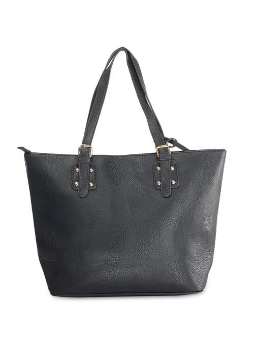black leatherette tote bag - 9634115 - Standard Image - 1