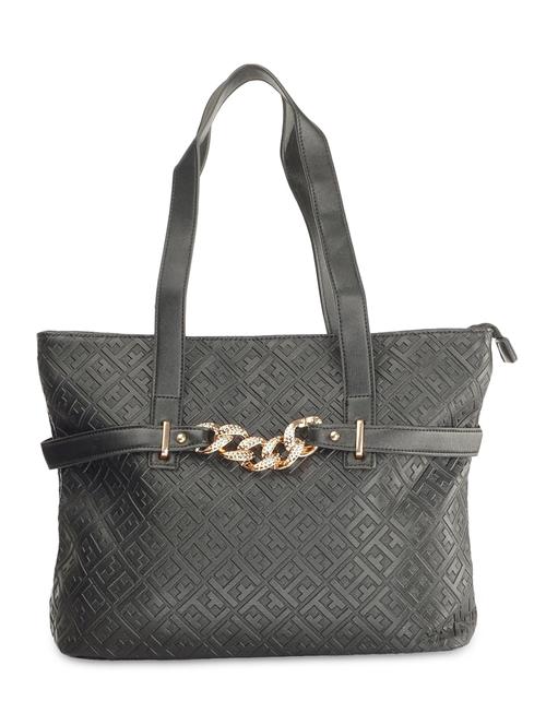 black leatherette studded handbag - 9634148 - Standard Image - 1