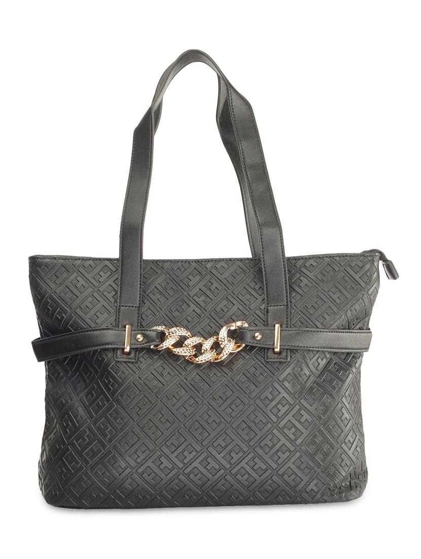 black leatherette studded handbag - 9634148 - Zoom Image - 1
