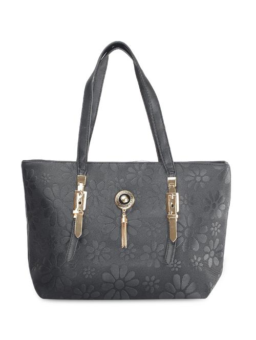 black leatherette embellished shoulder handbag - 9634155 - Standard Image - 1