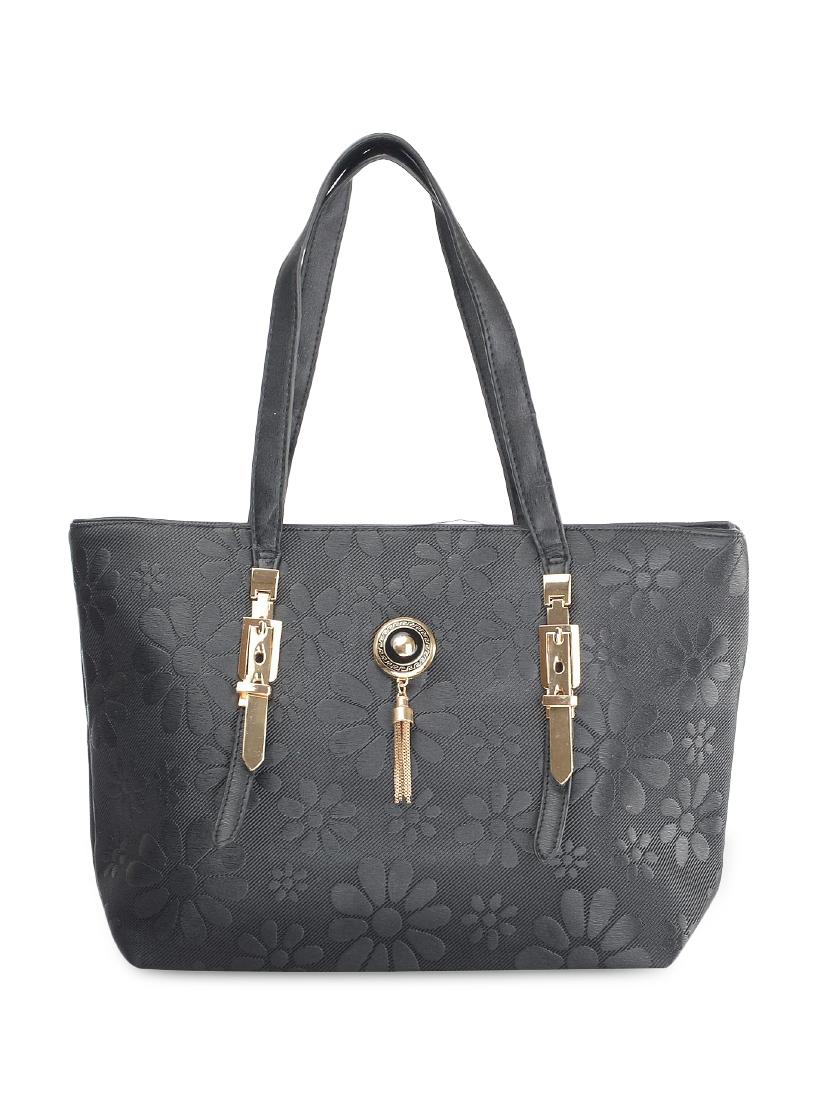 black leatherette embellished shoulder handbag - 9634155 - Zoom Image - 1