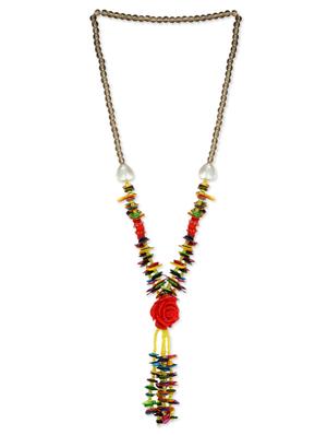 multicoloured embellished long necklace - 9634193 - Standard Image - 2