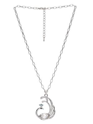 silver embellished peacock necklace - 9634207 - Standard Image - 2