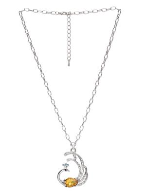 silver embellished peacock necklace - 9634208 - Standard Image - 2