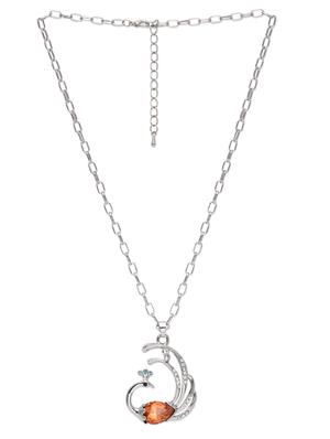 silver embellished peacock necklace - 9634209 - Standard Image - 2