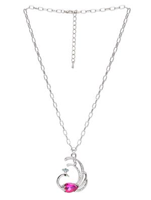 silver embellished peacock necklace - 9634210 - Standard Image - 2