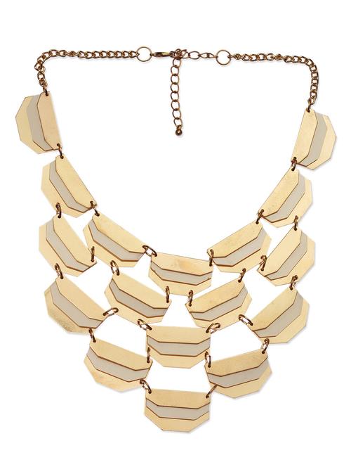 gold hexagonal discs shaped layered necklace - 9640989 - Very Small Image - 1
