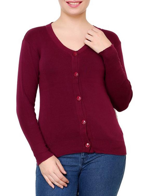 purple cotton blend cardigan - 9641989 - Zoom Image - 1
