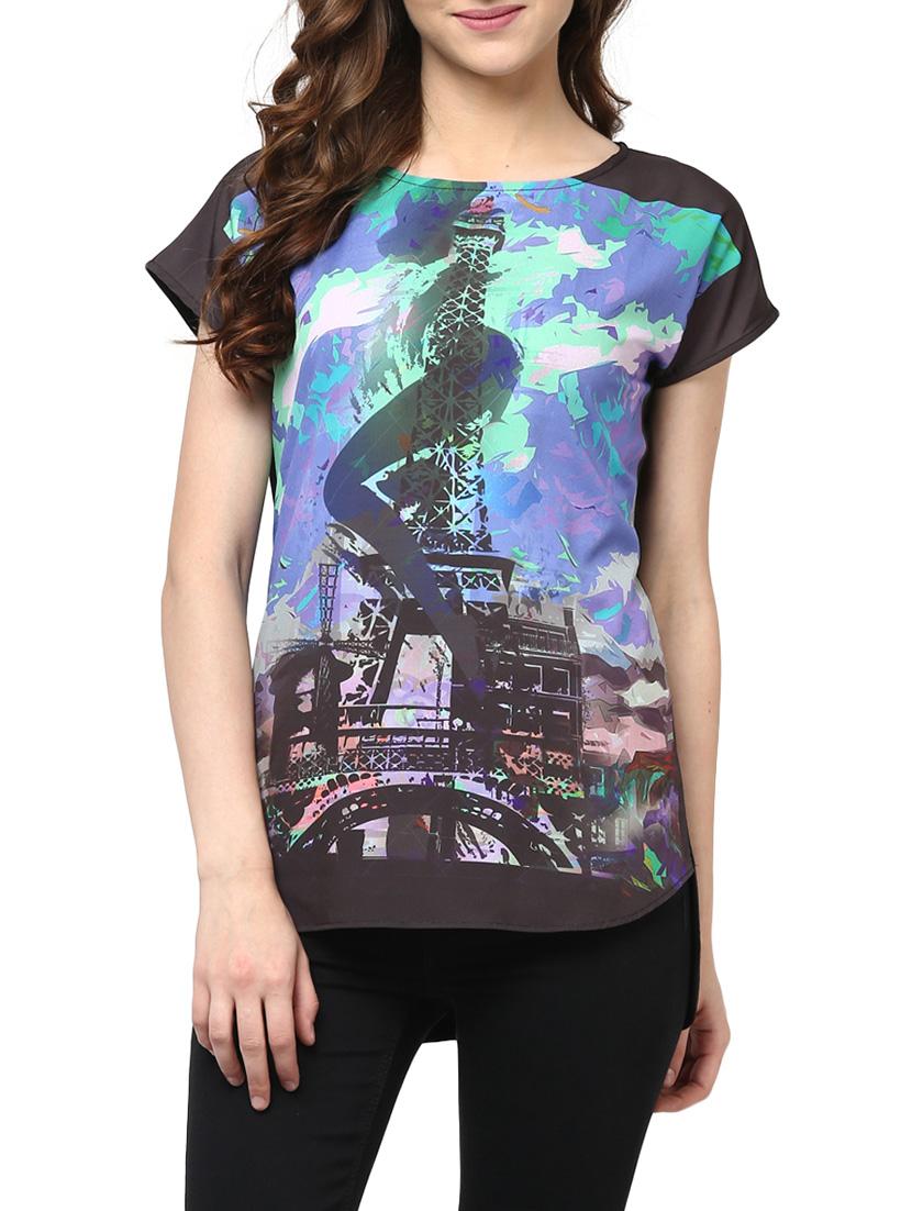 boat neck graphic tee - 9643125 - Zoom Image - 1