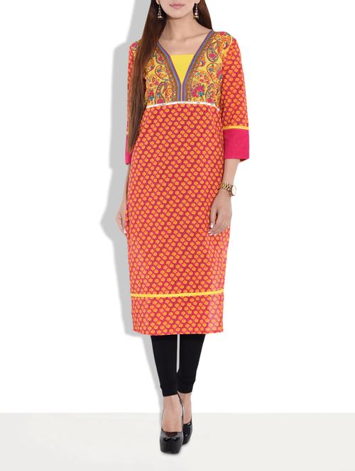 multi cotton printed kurti - 9645307 - Standard Image - 1