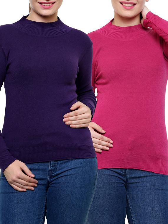 purple & pink cotton blend pullover - 9645945 - Zoom Image - 1
