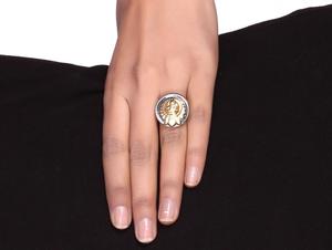 92.5 sterling silver dual toned sun statement ring - 9648431 - Standard Image - 2