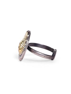 92.5 sterling silver dual toned sun statement ring - 9648431 - Standard Image - 3