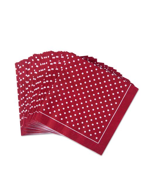 Set of 20 red polka dotted paper napkins - 9649222 - Very Small Image - 1