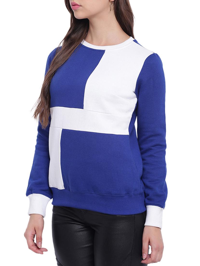 round neck color block sweatshirt - 9652853 - Zoom Image - 2