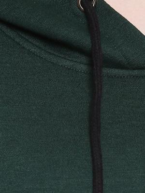 dark green hooded cropped cotton knit sweatshirt - 9652860 - Standard Image - 6