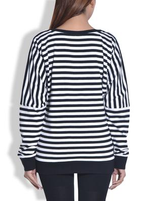 monochromatic striped cotton knit top - 9652864 - Standard Image - 3