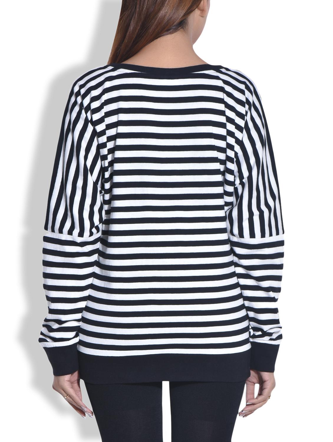 monochromatic striped cotton knit top - 9652864 - Zoom Image - 3
