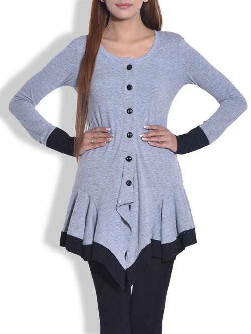 button detail asymmetric shrug - 9652869 - Very Small Image - 1