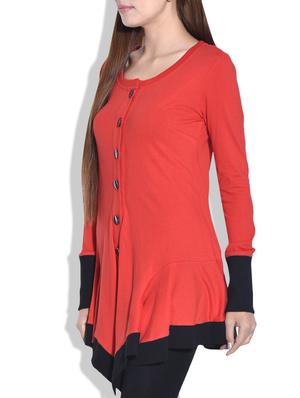 coral ruffled cotton jersey shrug - 9652883 - Standard Image - 2